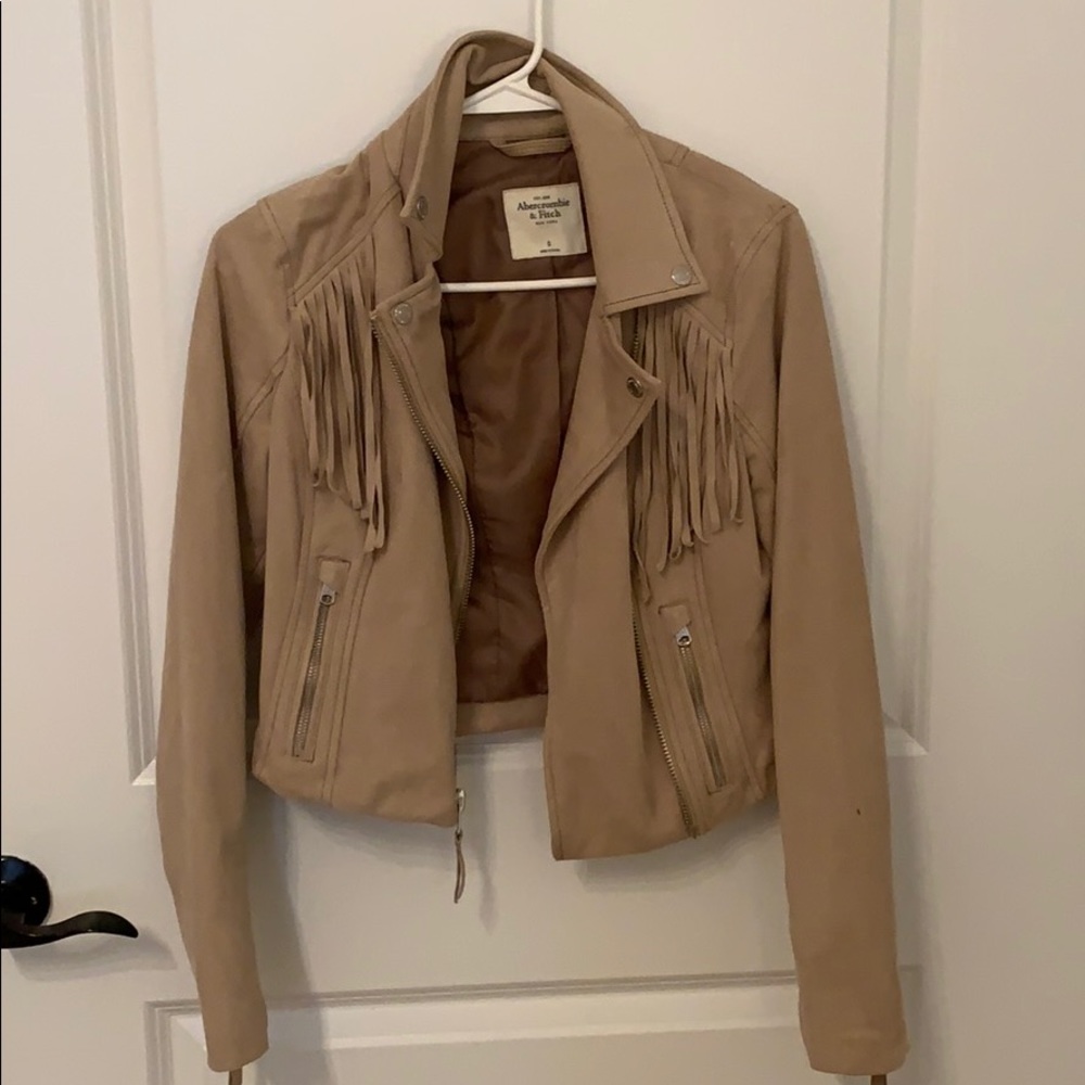 Abercrombie & Fitch Fringe Beige Jacket